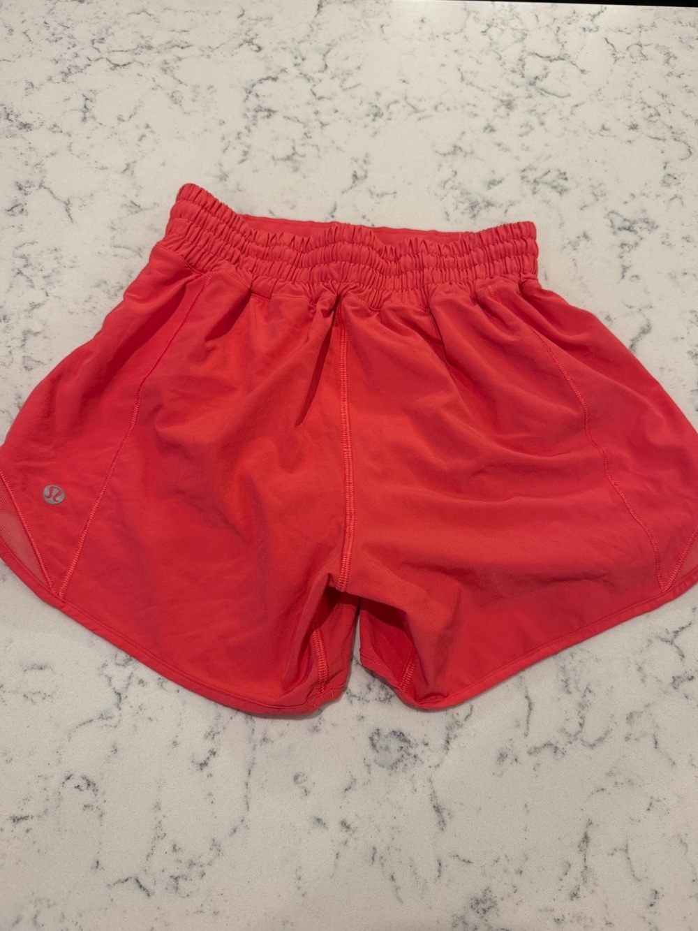 lululemon athletica Coral Red Hotty Hot Shorts